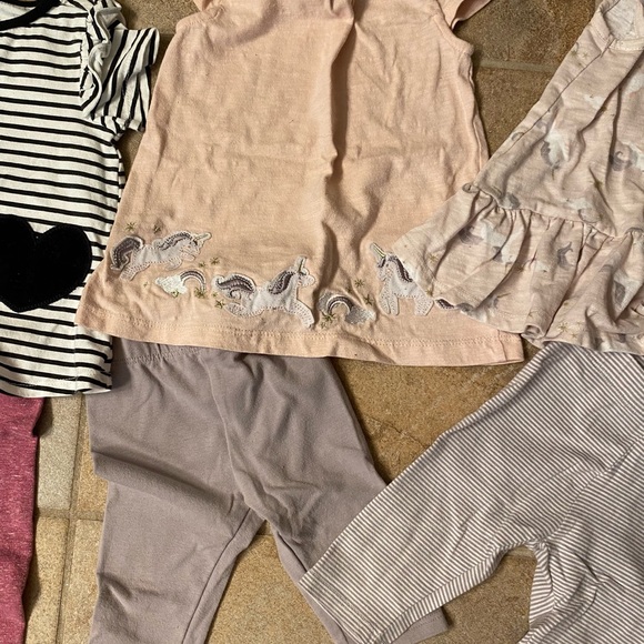 Five outfits (10pcs) Size 6-9month. Unicorn. Watermelon. Heart. Eyelet. - Picture 4 of 11